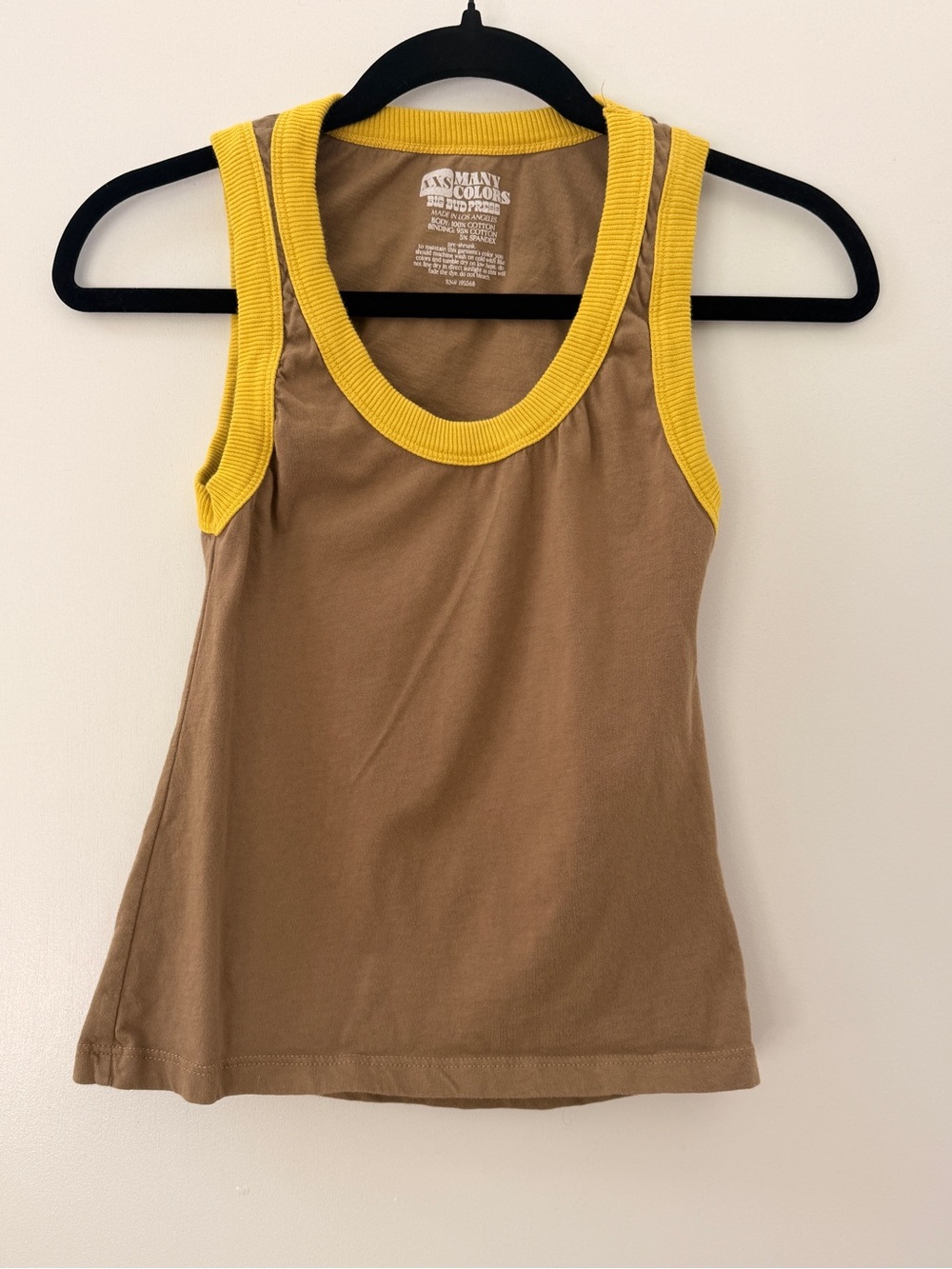 Big Bud Press Brown Tank with Yellow Trim XXS